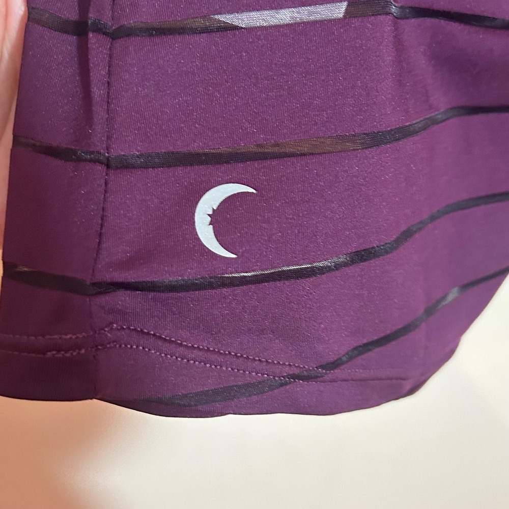 Zyia Active Womens Plum Purple Sheer Mesh Stripe Racerback Tank Top Medium - Picture 6 of 6